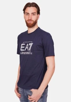 EA7 Emporio Armani Logo Quadrato Ea7T-Shirt Con StampaBlue Uomo Abbigliamento EA742D02P-K11 -Montavia Avventura Negozio d31a5f01d33747ce8d90dc0c193bfb60